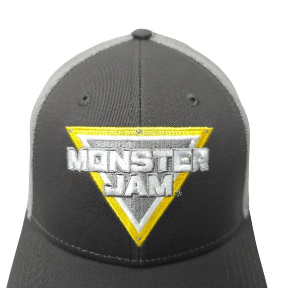 Monster Jam Embroidered Logo Mesh Snapback Cap Chino Twill Trucker Baseball Hat - Picture 7 of 13